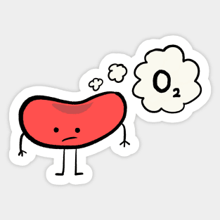 Red blood cell missing oxygen Sticker